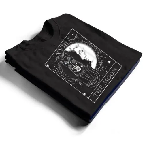 Moon Tarot Card and Cat Occult Graphic T Shirt