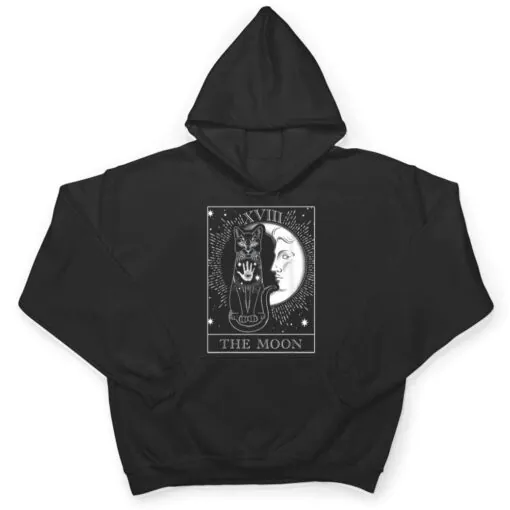 Moon Tarot Card and Cat Occult Graphic T Shirt