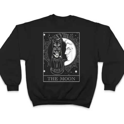 Moon Tarot Card and Cat Occult Graphic T Shirt