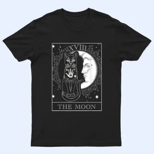 Moon Tarot Card and Cat Occult Graphic T Shirt