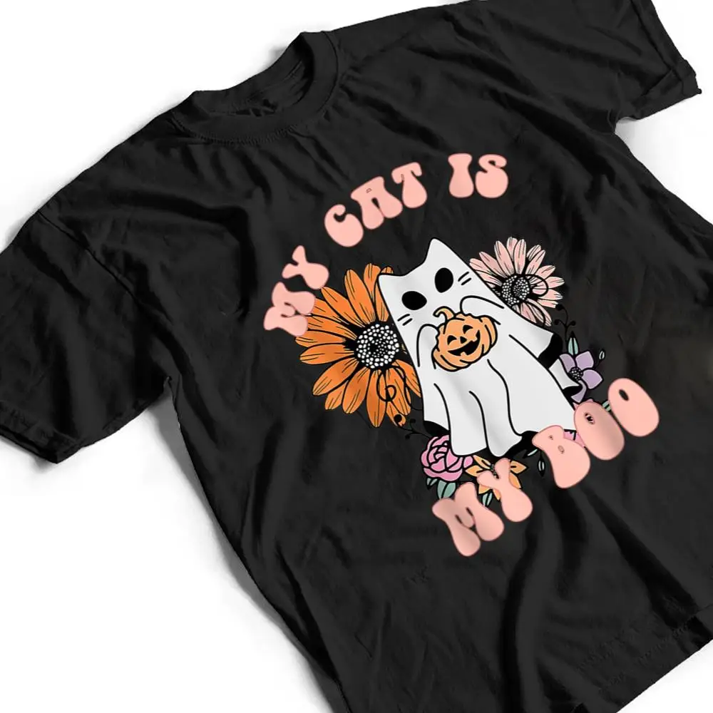 My-Cat-Is-My-Boo-Floral-Groovy-Ghost-Cat-Spooky-Halloween-T-Shirt-2 My Cat Is My Boo Floral Groovy Ghost Cat Spooky Halloween T Shirt