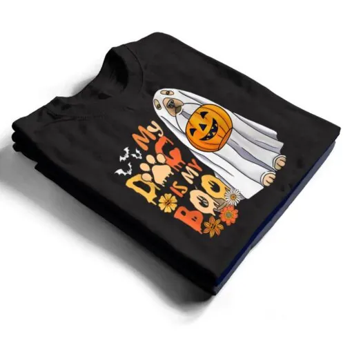 My Dog Is Boo Halloween Cute Dog With Pumpkin Fall Season T Shirt