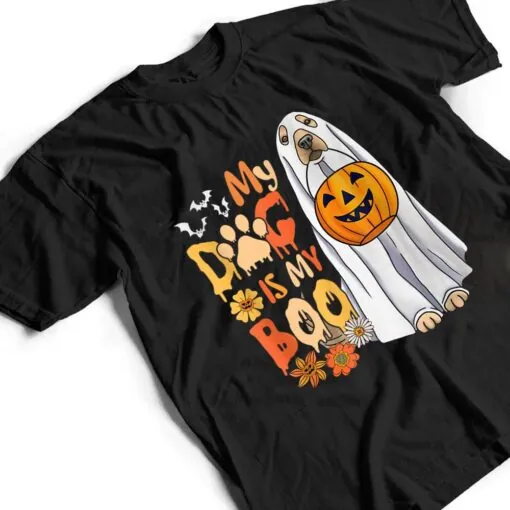 My Dog Is Boo Halloween Cute Dog With Pumpkin Fall Season T Shirt