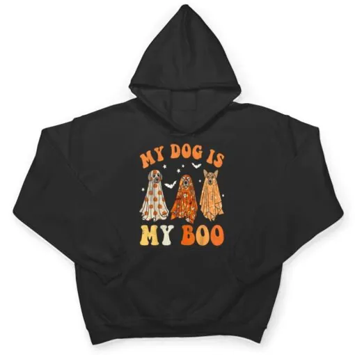 My Dog Is My Boo Spooky Season Ghost Halloween Groovy Pet T Shirt