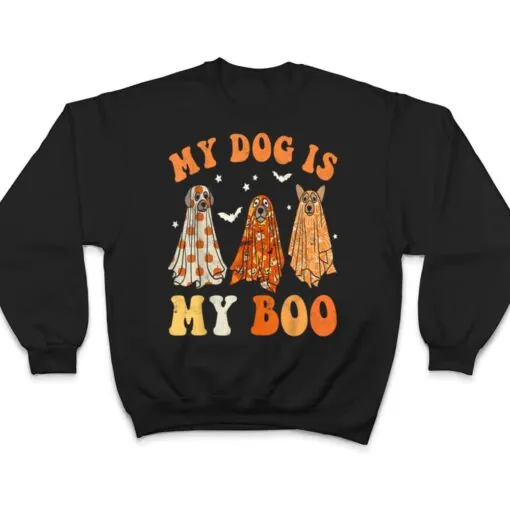 My Dog Is My Boo Spooky Season Ghost Halloween Groovy Pet T Shirt