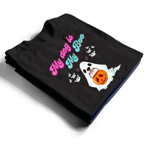 My Dog is My Boo Cute Halloween Funny Spooky Dog Pumpkin T Shirt