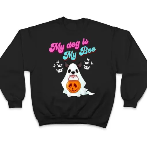 My Dog is My Boo Cute Halloween Funny Spooky Dog Pumpkin T Shirt