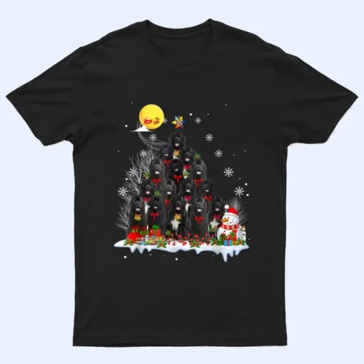 Newfoundland Dog Lover Matching Santa Christmas Tree T Shirt