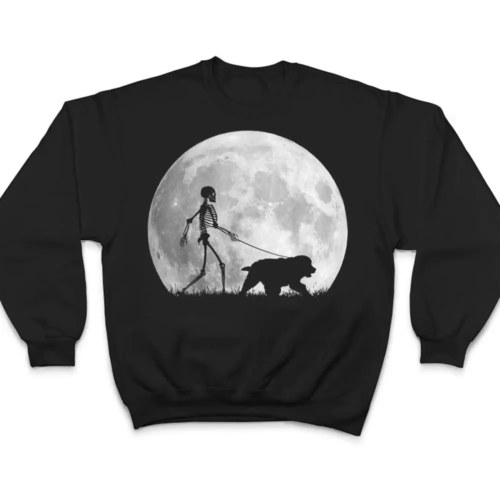 Newfoundland-Halloween-Skeleton-Funny-Dog-T-Shirt-4 Newfoundland Halloween Skeleton Funny Dog T Shirt