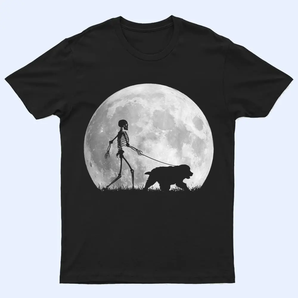 Newfoundland Halloween Skeleton Funny Dog T Shirt Newfoundland Halloween Skeleton Funny Dog T Shirt