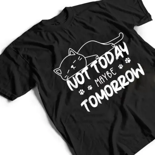 Not Oday Maybe Omorrow Funny Lazy Cat For Animal Lover T Shirt