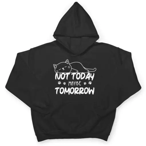 Not Oday Maybe Omorrow Funny Lazy Cat For Animal Lover T Shirt