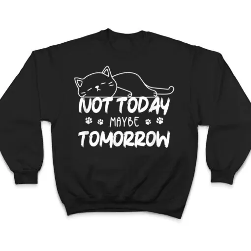 Not Oday Maybe Omorrow Funny Lazy Cat For Animal Lover T Shirt