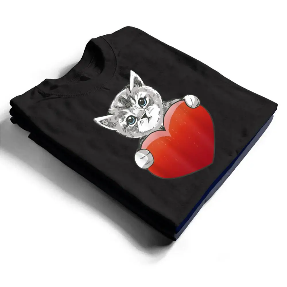 Official-Grey-Cat-Heart-Valentines-Day-Cute-Kitten-Cat-Mom-T-Shirt-1 Official Grey Cat Heart Valentine's Day Cute Kitten Cat Mom T Shirt