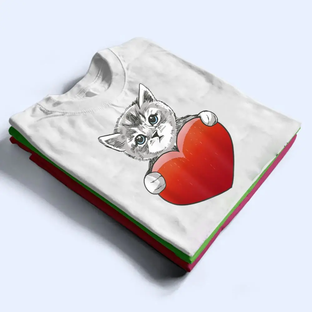Official-Grey-Cat-Heart-Valentines-Day-Cute-Kitten-Cat-Mom-T-Shirt-1 Official Grey Cat Heart Valentine's Day Cute Kitten Cat Mom T Shirt