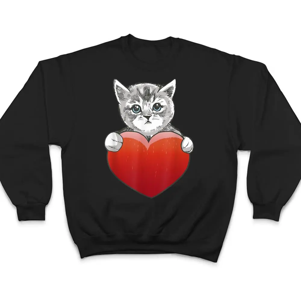 Official-Grey-Cat-Heart-Valentines-Day-Cute-Kitten-Cat-Mom-T-Shirt-4 Official Grey Cat Heart Valentine's Day Cute Kitten Cat Mom T Shirt