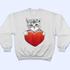 Official Grey Cat Heart Valentine's Day Cute Kitten Cat Mom T Shirt Official Grey Cat Heart Valentine's Day Cute Kitten Cat Mom T Shirt