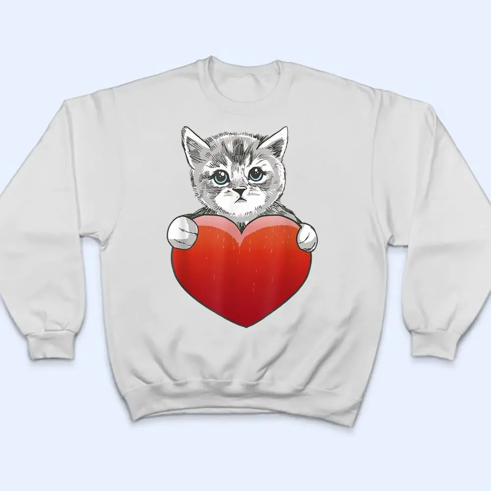 Official-Grey-Cat-Heart-Valentines-Day-Cute-Kitten-Cat-Mom-T-Shirt-4 Official Grey Cat Heart Valentine's Day Cute Kitten Cat Mom T Shirt