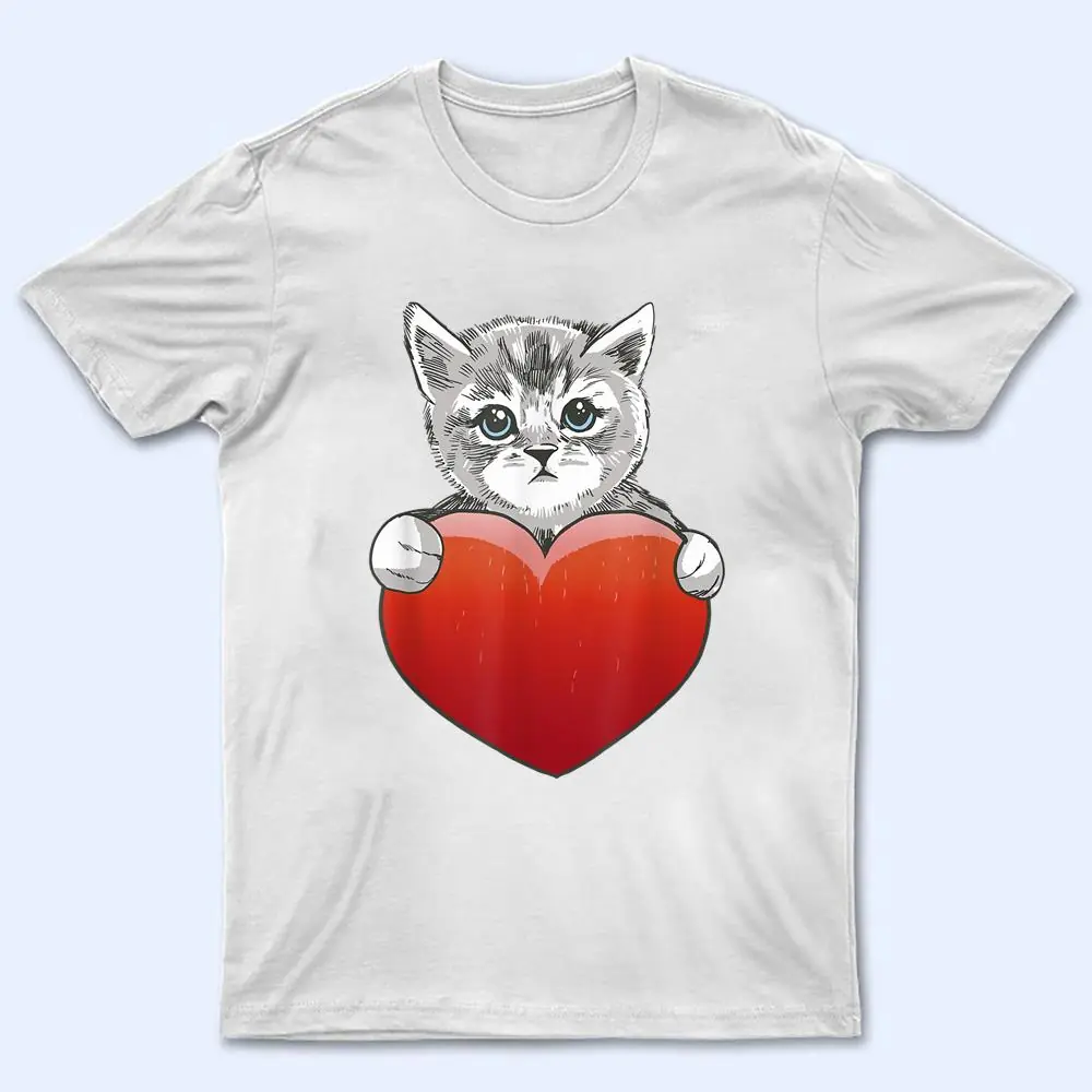 Official Grey Cat Heart Valentine's Day Cute Kitten Cat Mom T Shirt Official Grey Cat Heart Valentine's Day Cute Kitten Cat Mom T Shirt