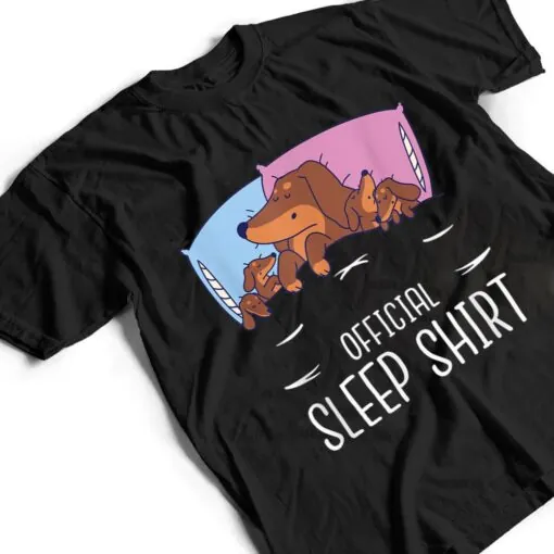 Official Sleep Dogs Nap Motif Sleeping Dachshund Dogs T Shirt