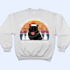 On The Naughty List And I Regret Nothing Christmas Black Cat T Shirt On The Naughty List And I Regret Nothing Christmas Black Cat T Shirt