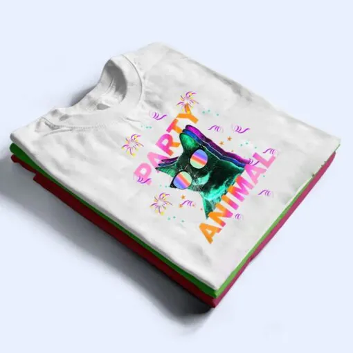 Party Cat Party Animal Colorful Graphic T Shirt