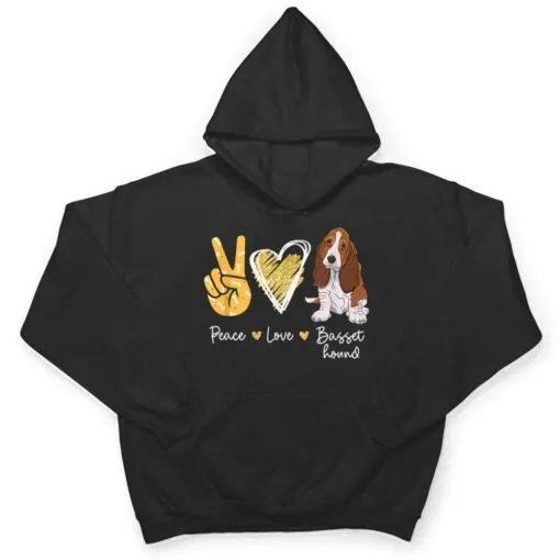 Peace Love Basset Hound Dog Lovers T Shirt
