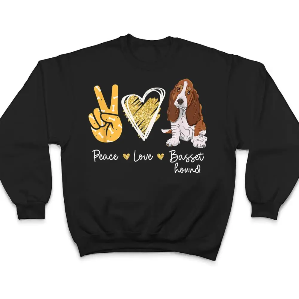 Peace-Love-Basset-Hound-Dog-Lovers-T-Shirt-4 Peace Love Basset Hound Dog Lovers T Shirt