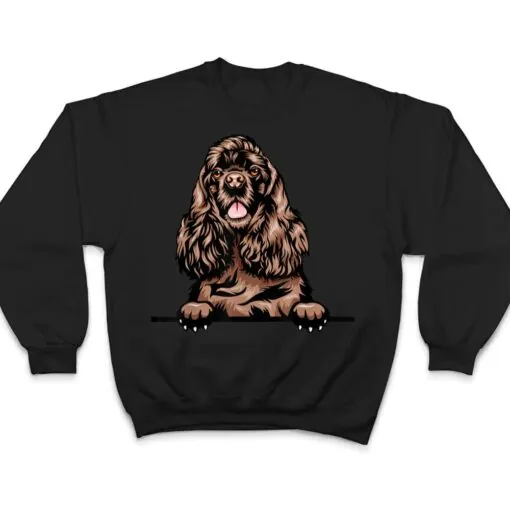 Peeking Chocolate Cocker Spaniel Dog Ver 2 T Shirt