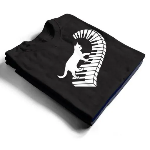 Piano Cat Funny Piano Player Musician Keyboard Pianist Cat T Shirt