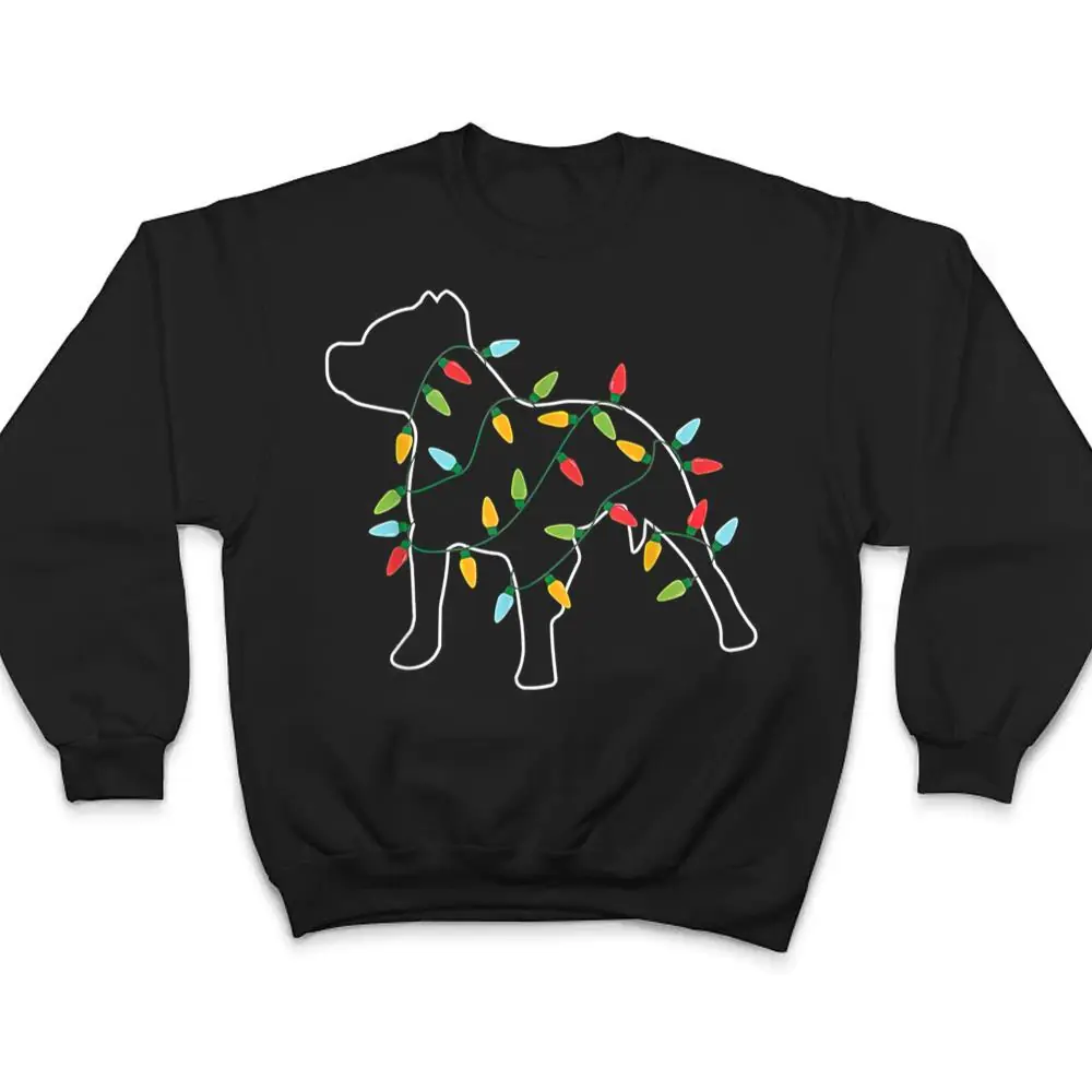 Pitbull-Christmas-Tree-Light-Pajama-Xmas-Dog-lover-T-Shirt-4 Pitbull Christmas Tree Light Pajama Xmas Dog lover T Shirt