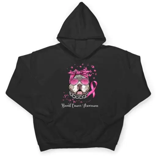 Pitbull Dog Lover Pink Ribbon Breast Cancer Awareness T Shirt