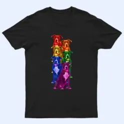 Pitbull Rainbow Flag Gay Pride LGBT Dog Lover T Shirt