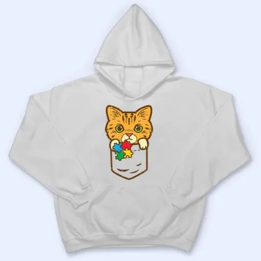 Pocket Cat Puzzle Autism Awareness Kitten T Shirt