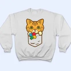 Pocket Cat Puzzle Autism Awareness Kitten T Shirt Pocket Cat Puzzle Autism Awareness Kitten T Shirt