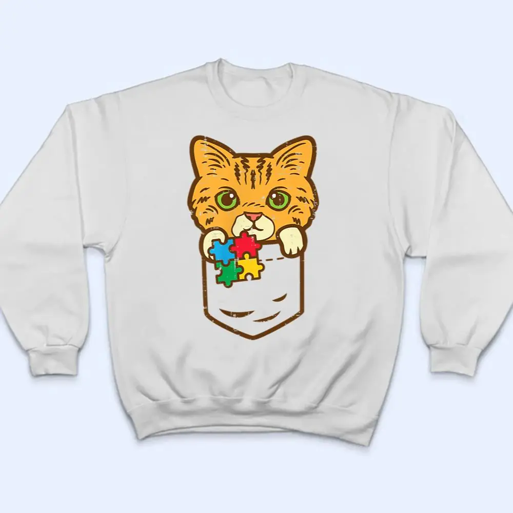 Pocket-Cat-Puzzle-Autism-Awareness-Kitten-T-Shirt-4 Pocket Cat Puzzle Autism Awareness Kitten T Shirt
