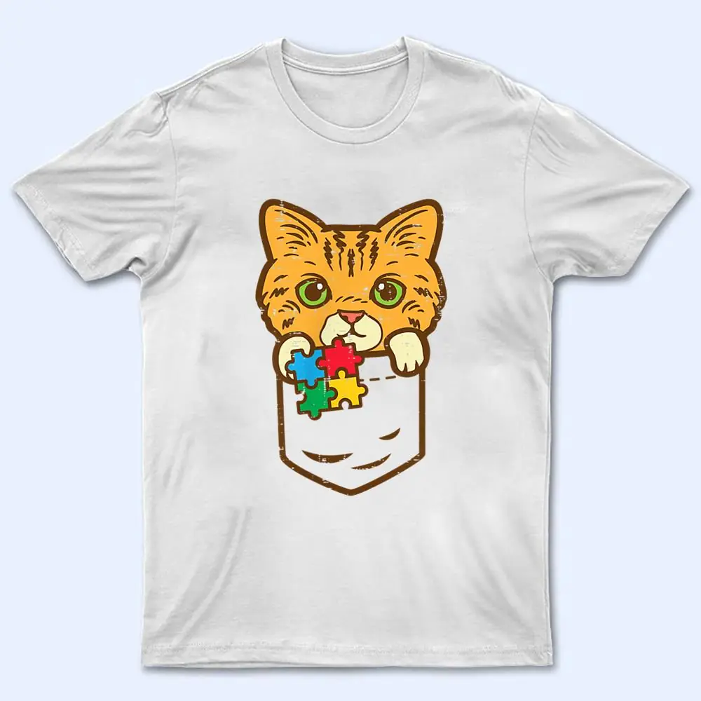 Pocket Cat Puzzle Autism Awareness Kitten T Shirt Pocket Cat Puzzle Autism Awareness Kitten T Shirt