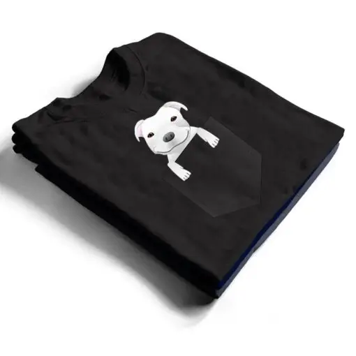 Pocket Pitbull White Puppy Cute T Shirt