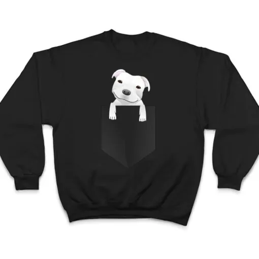 Pocket Pitbull White Puppy Cute T Shirt