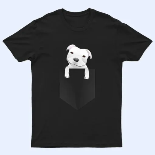 Pocket Pitbull White Puppy Cute T Shirt