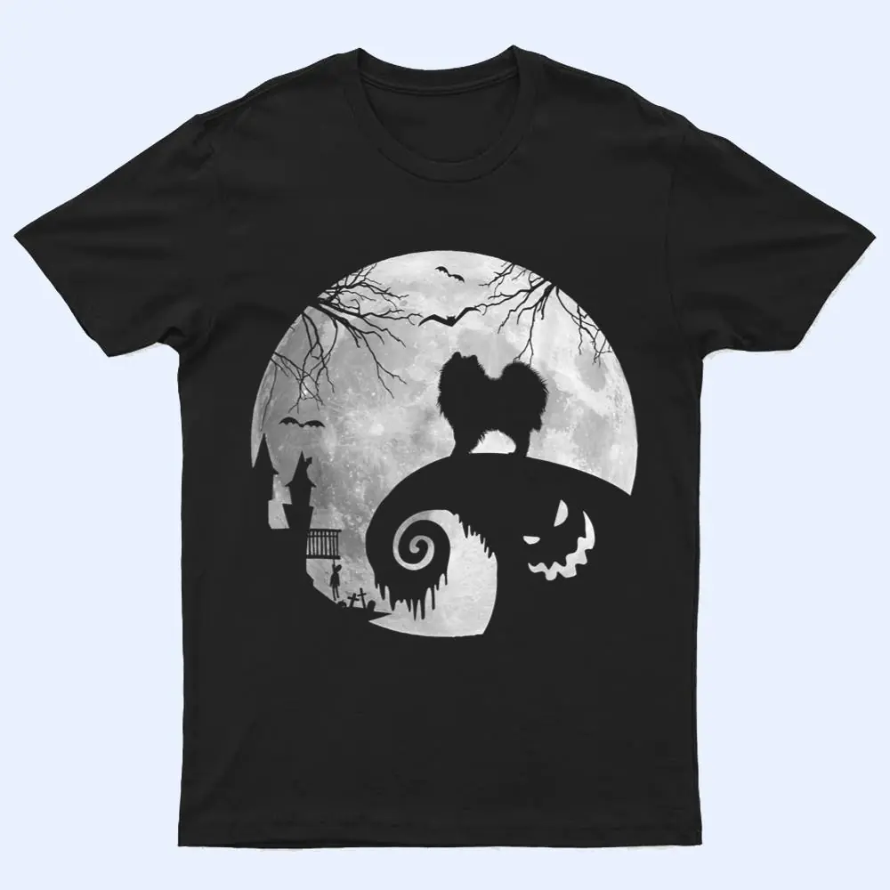 Pomeranian Dog And Moon Halloween Costume Dog Lover Funny T Shirt Pomeranian Dog And Moon Halloween Costume Dog Lover Funny T Shirt