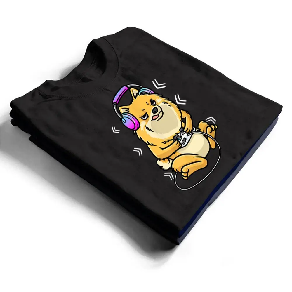 Pomeranian-Dog-Gamer-Gaming-Video-Game-T-Shirt-1 Pomeranian Dog Gamer Gaming Video Game T Shirt