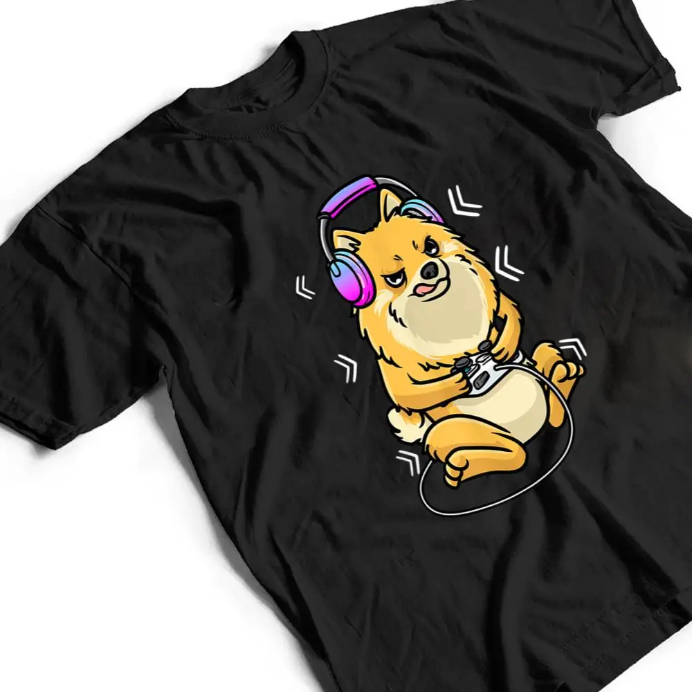 Pomeranian-Dog-Gamer-Gaming-Video-Game-T-Shirt-2 Pomeranian Dog Gamer Gaming Video Game T Shirt