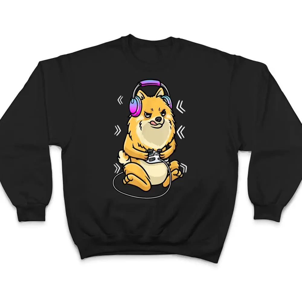 Pomeranian-Dog-Gamer-Gaming-Video-Game-T-Shirt-4 Pomeranian Dog Gamer Gaming Video Game T Shirt