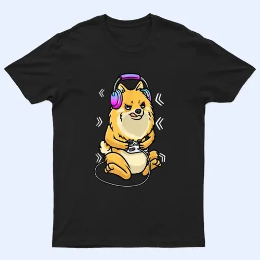 Pomeranian Dog Gamer Gaming Video Game T Shirt