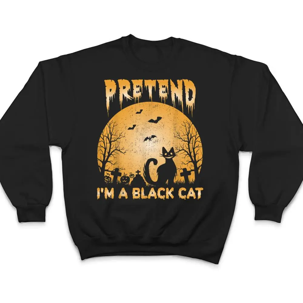 Pretend-Im-A-Black-Cat-Funny-Cartoon-Halloween-Costume-Ver-2-T-Shirt-4 Pretend I'm A Black Cat Funny Cartoon Halloween Costume Ver 2 T Shirt