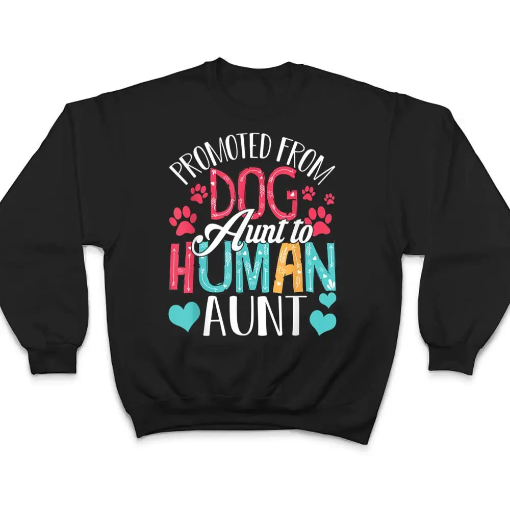 Promoted From Dog Aunt To Human Aunt Mother's Day Dog Lover T Shirt