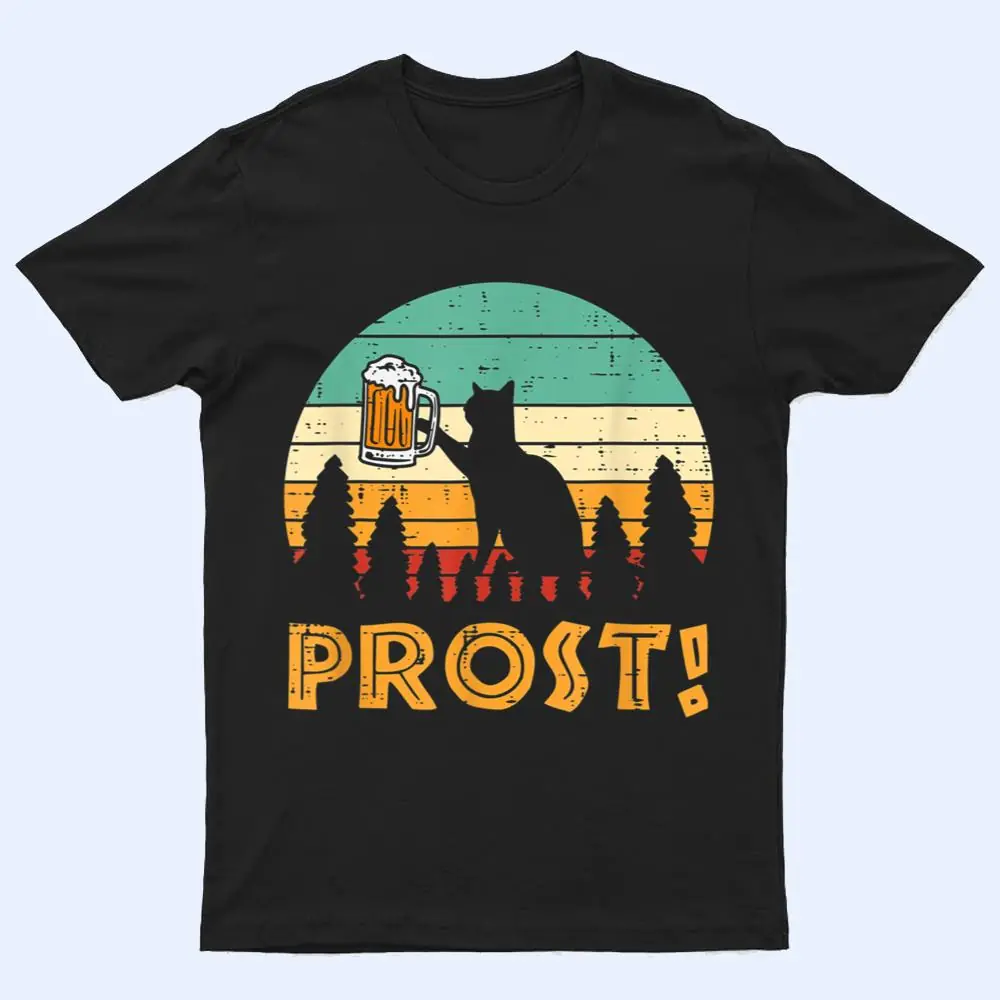 Prost Cat Silhouette Retro Bavarian Oktoberfest T Shirt Prost Cat Silhouette Retro Bavarian Oktoberfest T Shirt