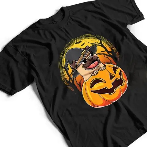 Pug And Pumpkin Spooky Halloween Dog T Shirt