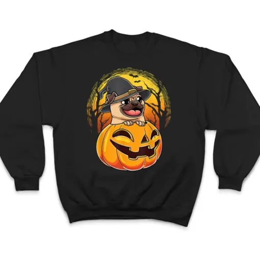 Pug And Pumpkin Spooky Halloween Dog T Shirt